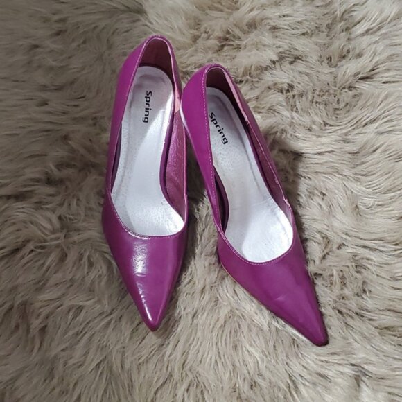 Vintage Y2K Light Purple Leather-Like Patent Heels - Picture 10 of 16
